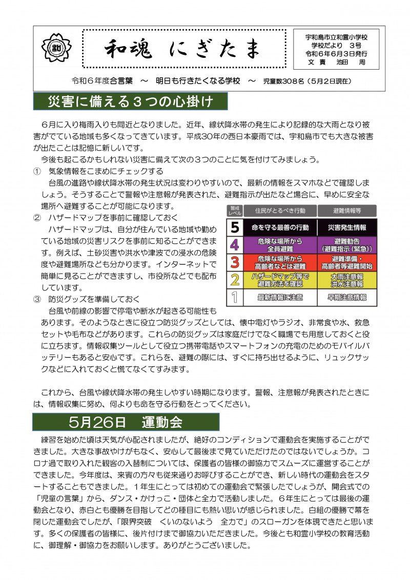 Microsoft Word - 0603　学校だより３号-001